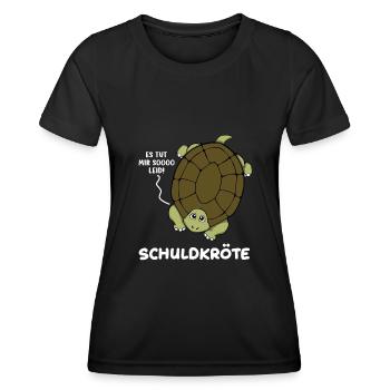 Schuldkröte Es Tut mir soo leid Schildkröte - Frauen Funktions-T-Shirt - Schwarz - Vorne - AI Model Female 172 light (172cm)