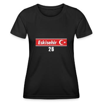 26 Eskisehir Plaque turque en cadeau - T-shirt sport Femme - noir - Devant - AI Model Female 172 light (172cm)