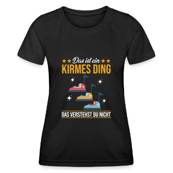 Jahrmarkt Kirmes Riesenrad Autoscooter - Frauen Funktions-T-Shirt - Schwarz - Vorne - AI Model Female 172 light (172cm)