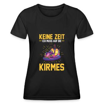 Keine Zeit ich muss auf die Kirmes - Frauen Funktions-T-Shirt - Schwarz - Vorne - AI Model Female 172 light (172cm)
