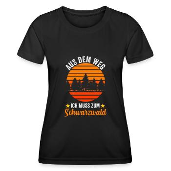Aus dem Weg ich muss zum Schwarzwald - Frauen Funktions-T-Shirt - Schwarz - Vorne - AI Model Female 172 light (172cm)