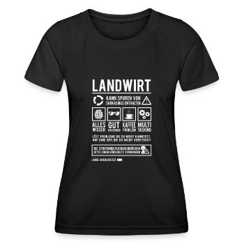 Bauernhof Bauer Landwirtschaft Lustiger Landwirt - Frauen Funktions-T-Shirt - Schwarz - Vorne - AI Model Female 172 light (172cm)