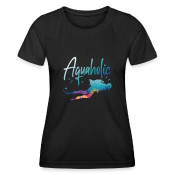 Scuba Diving Diver Vintage - T-shirt sport Femme - noir - Devant - AI Model Female 172 light (172cm)
