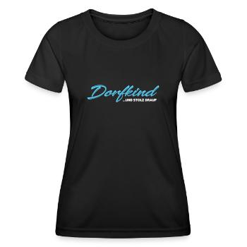 Dorfkind und Stolz drauf - Frauen Funktions-T-Shirt - Schwarz - Vorne - AI Model Female 172 light (172cm)