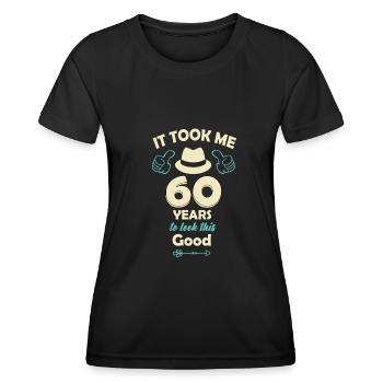 60th birthday - Women's Functional T-Shirt - black - Front - AI Model Female 172 light (172cm)