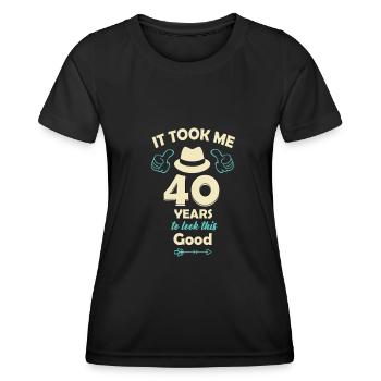 40th birthday - Women's Functional T-Shirt - black - Front - AI Model Female 172 light (172cm)