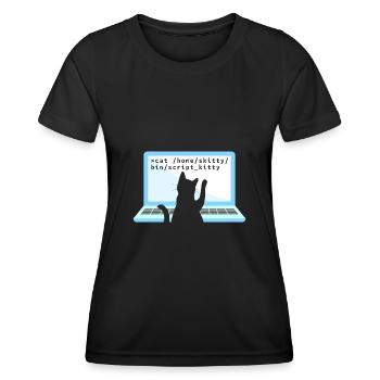 Chat comme codeur codeur propriétaire de chat - T-shirt sport Femme - noir - Devant - AI Model Female 172 light (172cm)
