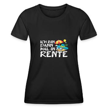 Ich bin dann mal in Rente - Frauen Funktions-T-Shirt - Schwarz - Vorne - AI Model Female 172 light (172cm)