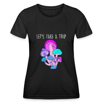 Techno Party Drogen LSD Pilze Acid Musik Festival - Frauen Funktions-T-Shirt - Schwarz - Vorne - AI Model Female 172 light (172cm)