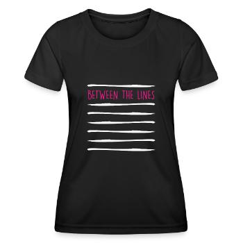 Drogen Koks Kokain Spruch Zwischen den Linien - Frauen Funktions-T-Shirt - Schwarz - Vorne - AI Model Female 172 light (172cm)