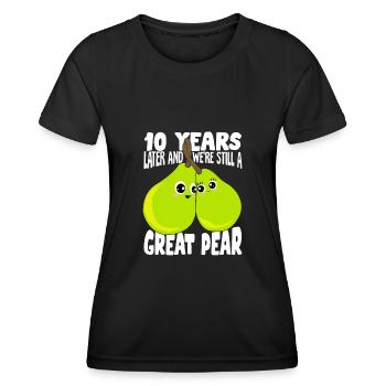Married couple 10 years Married Gift - Women's Functional T-Shirt - black - Front - AI Model Female 172 light (172cm)