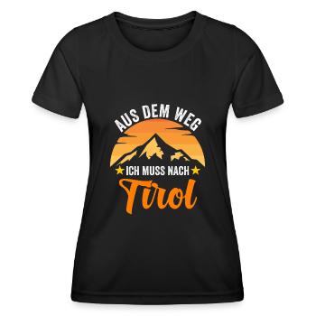 Aus dem Weg ich muss nach Tirol - Frauen Funktions-T-Shirt - Schwarz - Vorne - AI Model Female 172 light (172cm)