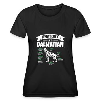 Anatomie von einem Dalmatiner - Frauen Funktions-T-Shirt - Schwarz - Vorne - AI Model Female 172 light (172cm)