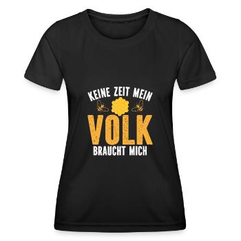 Keine Zeit mein Volk braucht mich - Frauen Funktions-T-Shirt - Schwarz - Vorne - AI Model Female 172 light (172cm)