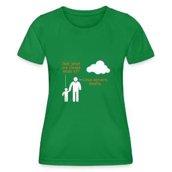 Linux Server Joke Computer Scientist Humor Software - Women's Functional T-Shirt - kelly green - Front - AI Model Female 172 dark (172cm)