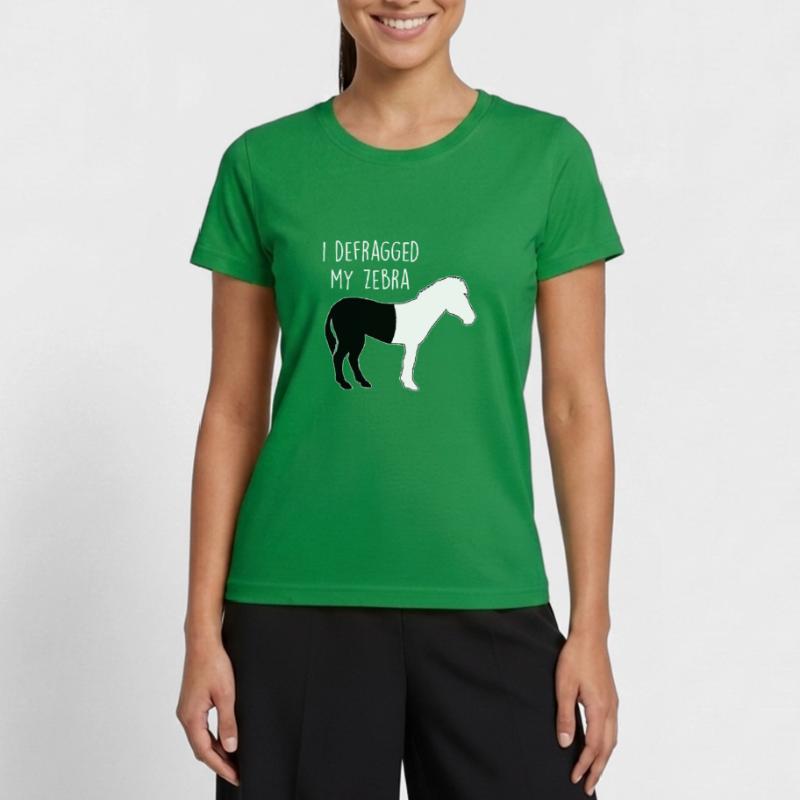 I defragged my Zebra Coder Informatiker Hacker Frauen Funktions-T-Shirt