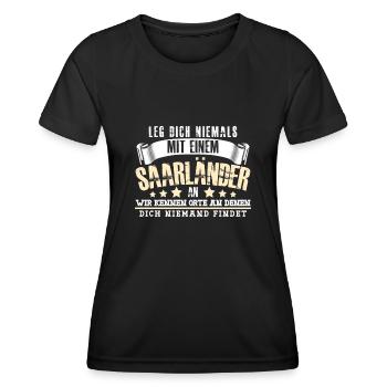 Saarländer Saarländisch Saarland - Frauen Funktions-T-Shirt - Schwarz - Vorne - AI Model Female 172 light (172cm)