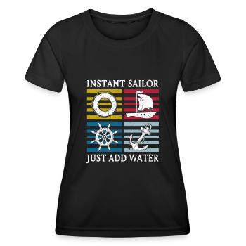 Sailing Sailboat Instant Sailor - Frauen Funktions-T-Shirt - Schwarz - Vorne - AI Model Female 172 light (172cm)