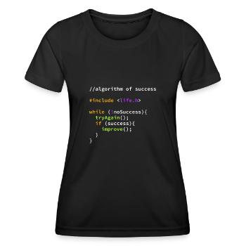 Success of successful programmer algorithm - Women's Functional T-Shirt - black - Front - AI Model Female 172 light (172cm)