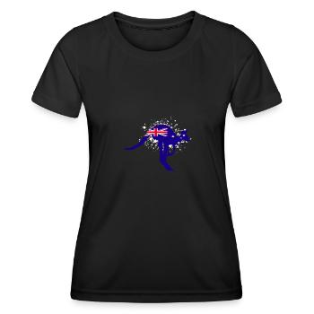 Australie - T-shirt sport Femme - noir - Devant - AI Model Female 172 light (172cm)