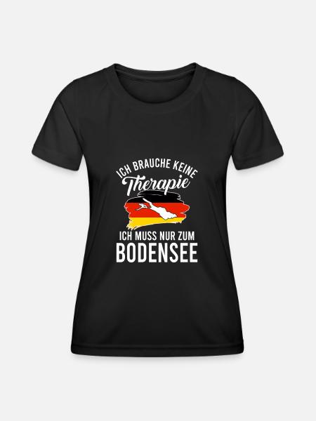 Bodenseeregion Therapie Bodensee - Frauen Funktions-T-Shirt - Schwarz