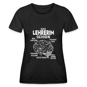 Lehrerin Gehirn Schule Pädagogin Klassenlehrerin - Frauen Funktions-T-Shirt - Schwarz - Vorne - AI Model Female 172 light (172cm)