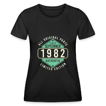 1982 En Septembre Rétro Cadeau - T-shirt sport Femme - noir - Devant - AI Model Female 172 light (172cm)