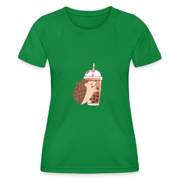 Bubble Tea Hérissons - T-shirt sport Femme - vert - Devant - AI Model Female 172 dark (172cm)