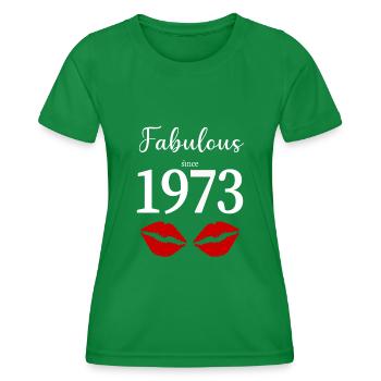 1973 - Women's Functional T-Shirt - kelly green - Front - AI Model Female 172 dark (172cm)