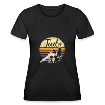 Retro Judo Vintage Judoka Judoist Martial Arts - Women's Functional T-Shirt - black - Front - AI Model Female 172 light (172cm)