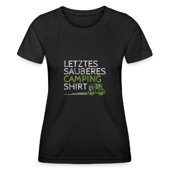 Letztes Sauberes Camping - Frauen Funktions-T-Shirt - Schwarz - Vorne - AI Model Female 172 light (172cm)
