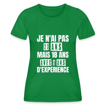 Cadeau d'anniversaire 27 ans - T-shirt sport Femme - vert - Devant - AI Model Female 172 dark (172cm)