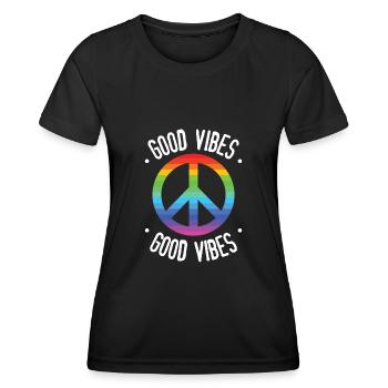 Good Vibes - T-shirt sport Femme - noir - Devant - AI Model Female 172 light (172cm)