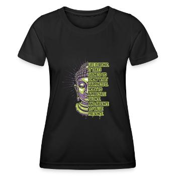 Méditation Citation bouddhisme Bouddha inspirant - T-shirt sport Femme - noir - Devant - AI Model Female 172 light (172cm)