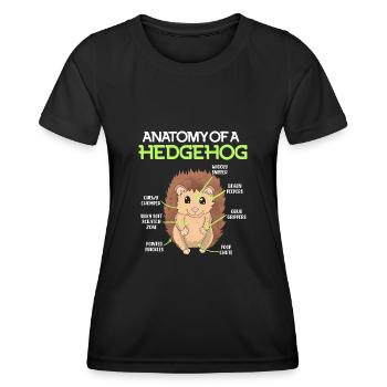 Anatomy of a hedgehog - Women's Functional T-Shirt - black - Front - AI Model Female 172 light (172cm)
