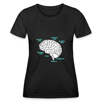 Anatomie d’un étudiant en médecine du cerveau - T-shirt sport Femme - noir - Devant - AI Model Female 172 light (172cm)
