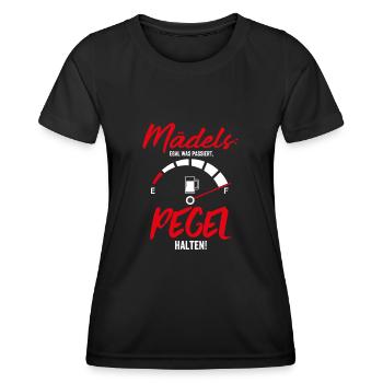 Mädels Egal was passiert Pegel halten - Frauen Funktions-T-Shirt - Schwarz - Vorne - AI Model Female 172 light (172cm)