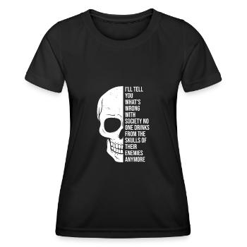 Wrong Society Drink From The Skull Of Your Enemies - T-shirt sport Femme - noir - Devant - AI Model Female 172 light (172cm)