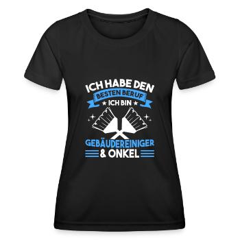 Reinigungskraft Opa Großvater Gebäudereiniger - Frauen Funktions-T-Shirt - Schwarz - Vorne - AI Model Female 172 light (172cm)