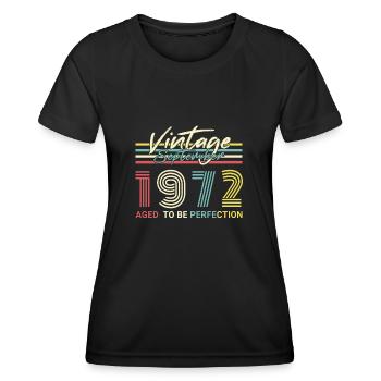 1972 En Septembre Rétro Cadeau - T-shirt sport Femme - noir - Devant - AI Model Female 172 light (172cm)