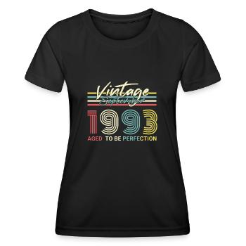 Millésime 1993 September Retro - T-shirt sport Femme - noir - Devant - AI Model Female 172 light (172cm)