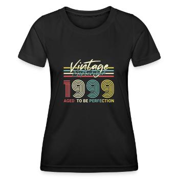 Millésime 1999 September Retro - T-shirt sport Femme - noir - Devant - AI Model Female 172 light (172cm)