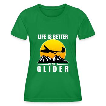 Segelflug Glider Segelflugzeug - Frauen Funktions-T-Shirt - Kelly Green - Vorne - AI Model Female 172 dark (172cm)