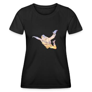 Skydiving Sunset - Frauen Funktions-T-Shirt - Schwarz - Vorne - AI Model Female 172 light (172cm)