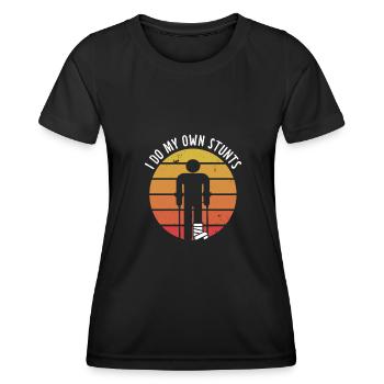 I Do All My Own Stunts Get Well Injury - Women's Functional T-Shirt - black - Front - AI Model Female 172 light (172cm)