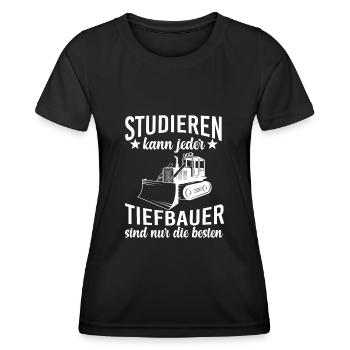 Tiefbauer Studieren Tiefbau Radlader - Frauen Funktions-T-Shirt - Schwarz - Vorne - AI Model Female 172 light (172cm)