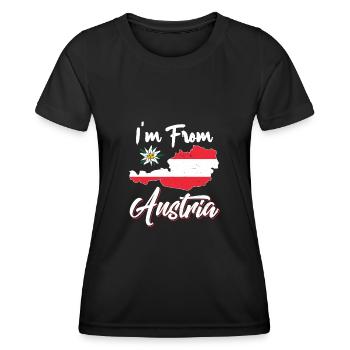 Je suis d’Autriche Autriche Autriche Accueil - T-shirt sport Femme - noir - Devant - AI Model Female 172 light (172cm)