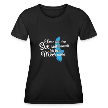 Wenn ich den See seh Ammersee - Frauen Funktions-T-Shirt - Schwarz - Vorne - AI Model Female 172 light (172cm)