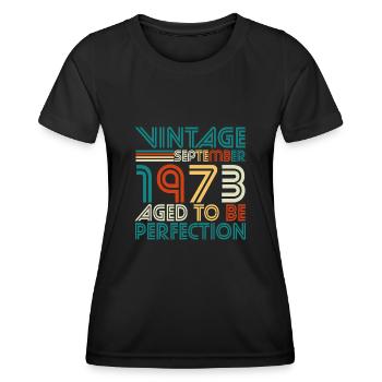 1973 September Perfection Retro - Women's Functional T-Shirt - black - Front - AI Model Female 172 light (172cm)
