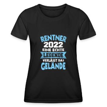 Rentner 2022 eine Legende Verlässt das Gelände - Frauen Funktions-T-Shirt - Schwarz - Vorne - AI Model Female 172 light (172cm)